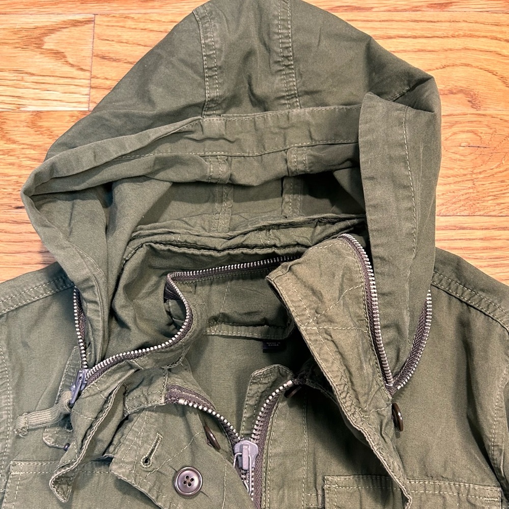J. Crew Olive Green Utility‎ Field Jacket Downtown Perfect Lightweight Jacket - Picture 6 of 11